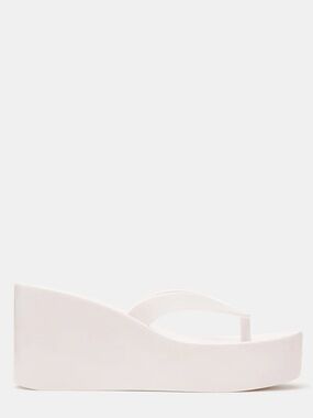 Steve Madden White Platform Wedge Flip Flop